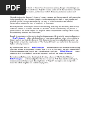 Castle of Otranto Thesis