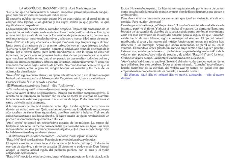 La agonía de Rasu-Ñiti en danza | PDF