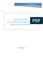 COURSE GUIDE IN BUSINESS POLICY AND STRATEGIC MANAGEMENT Uploaded 09.16.21