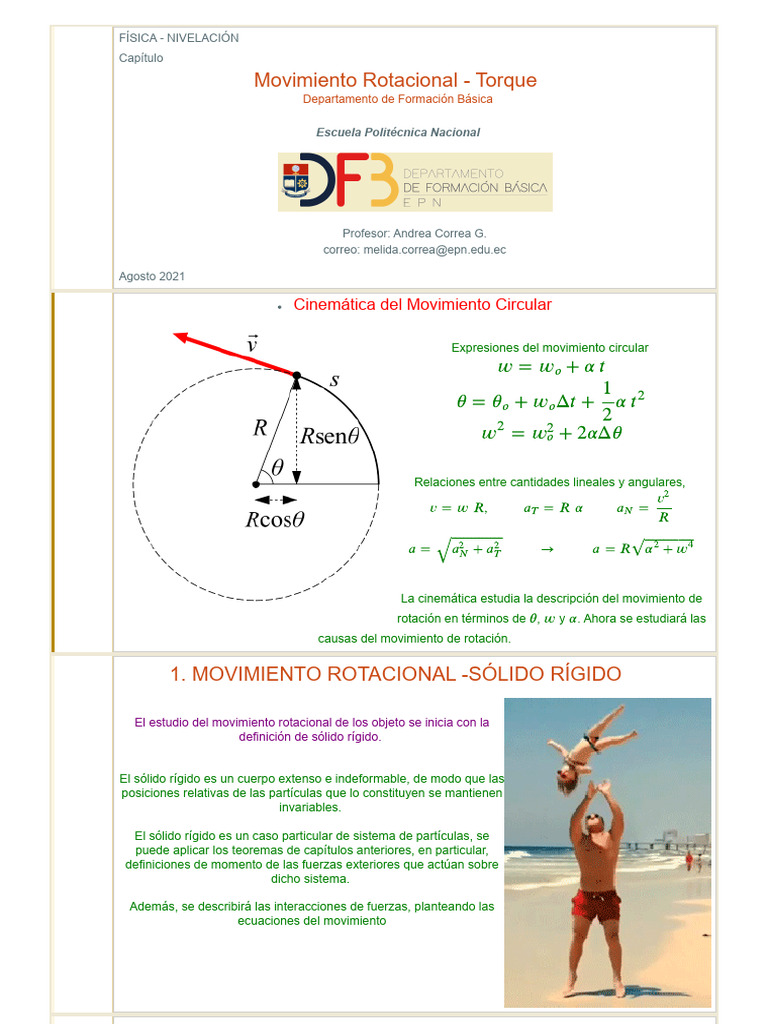 Movimiento Rotacional y Torque en Física | PDF | Esfuerzo de torsión ...
