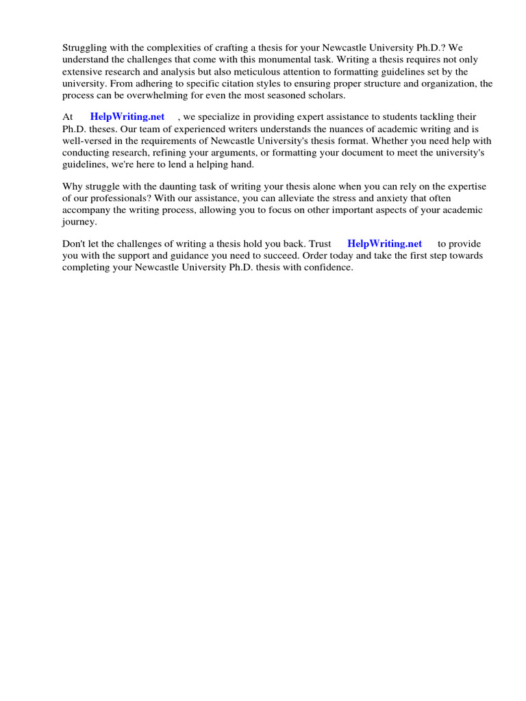 Newcastle University Phd Thesis Format Pdf Thesis Teachers