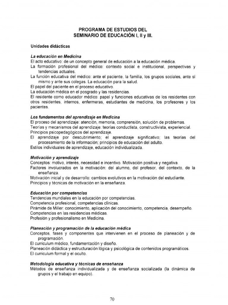 Programa de Estudios Seminario | PDF