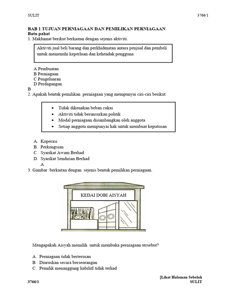 Latihan Bab 1 Dan 2 | PDF