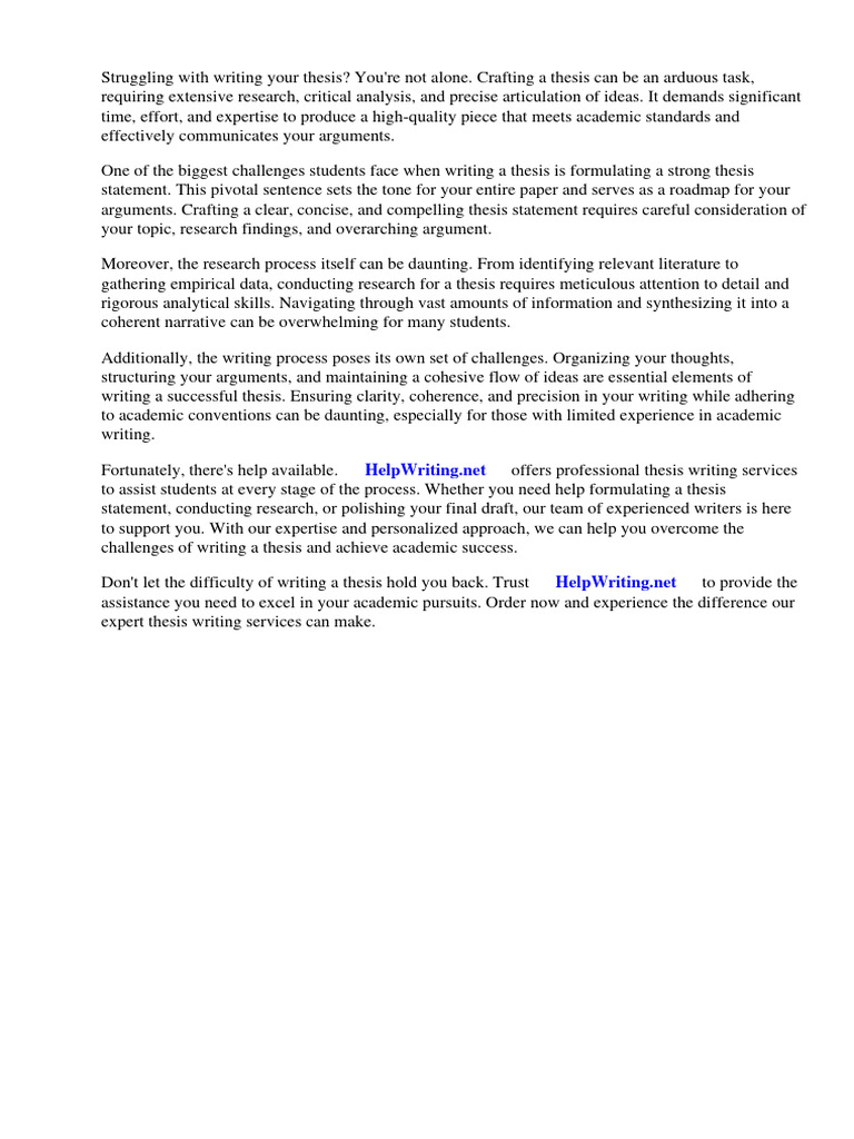 Mastering Thesis Writing Challenges | PDF | Essays | Thesis