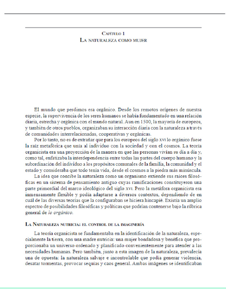 Capitulo 1. La Muerte de La Naturaleza | PDF
