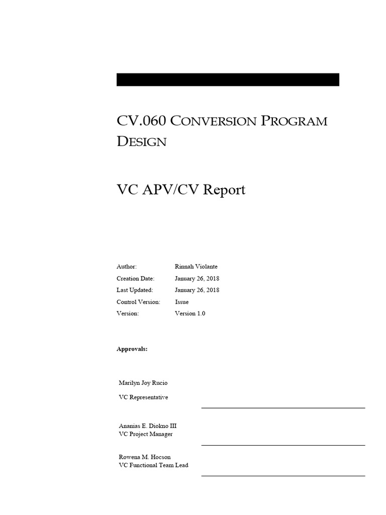 VC APV/CV Report Design Document | PDF | Computer Engineering ...