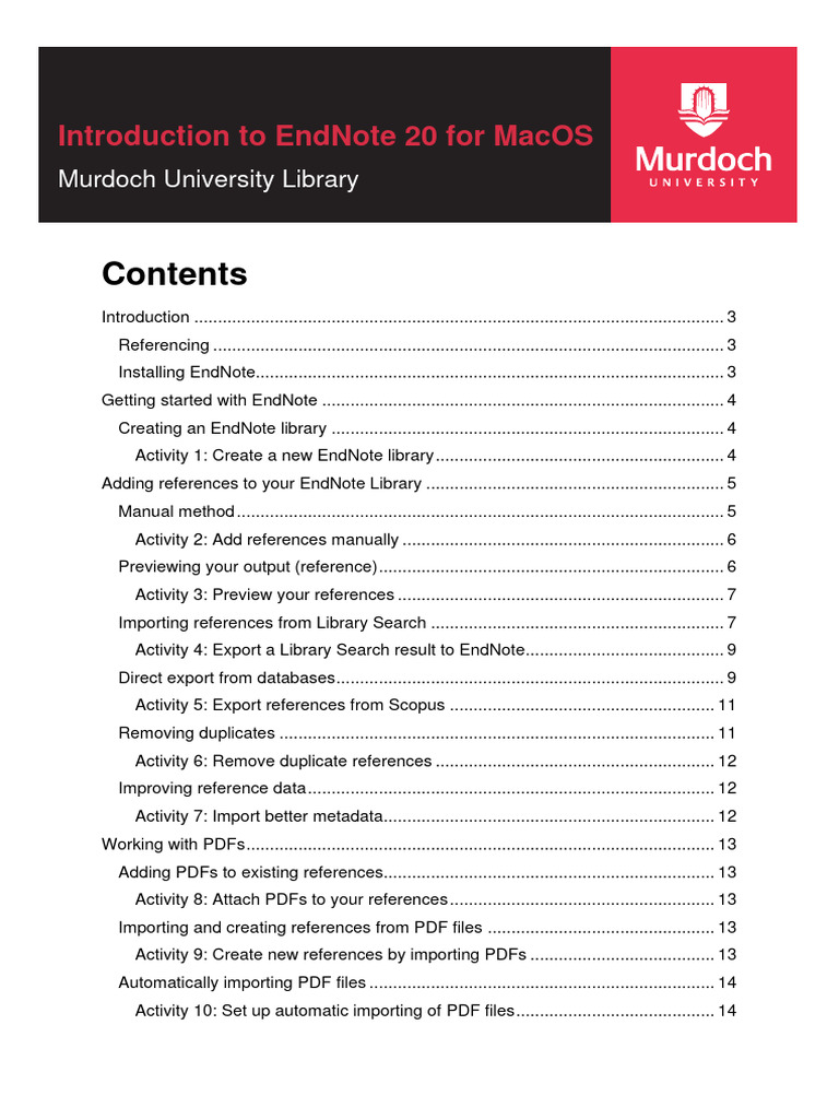 EndNote 20 for Mac: A User Guide | PDF | Citation | Computer File