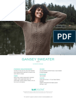 Gansey Sweater: Finished Measurements Hooks