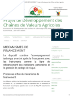 MECANISMES de FINANCEMENT - Projet de Développement Des Chaînes de Valeurs Agricoles