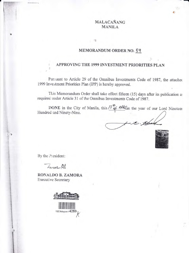 1999 Investment Priorities Plan PDF