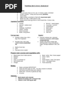 Nutrition List To Lower Cholesterol