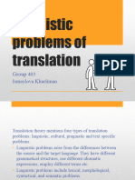 Linguistic Problems of Translation