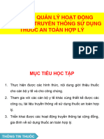 QUẢN LÝ HOẠT ĐỘNG THÔNG TIN, TRUYỀN TRUYỀN SỬ DỤNG THUỐC AN TOÀN, HỢP LÝ