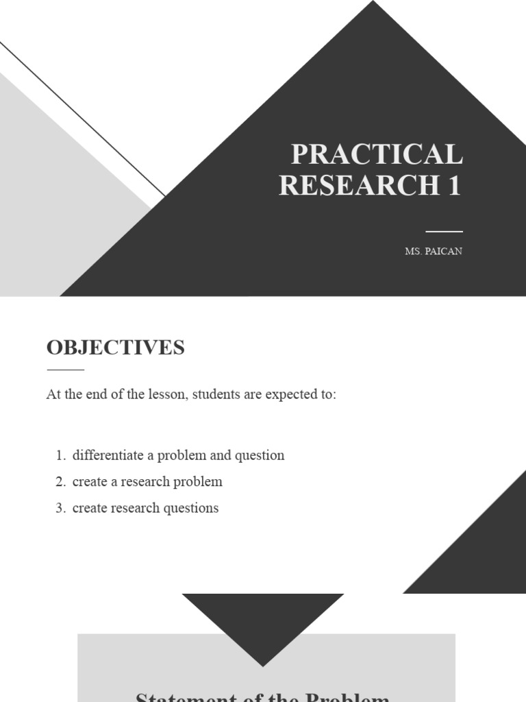 Statement of The Problem | PDF