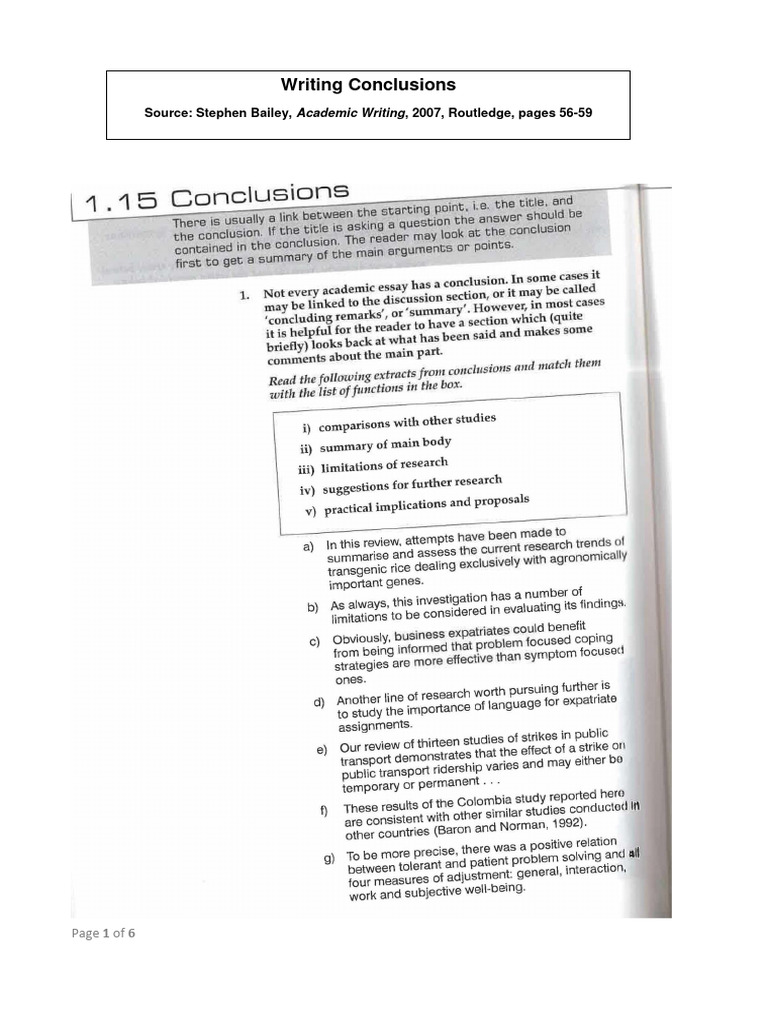 Writing A Conclusion | PDF