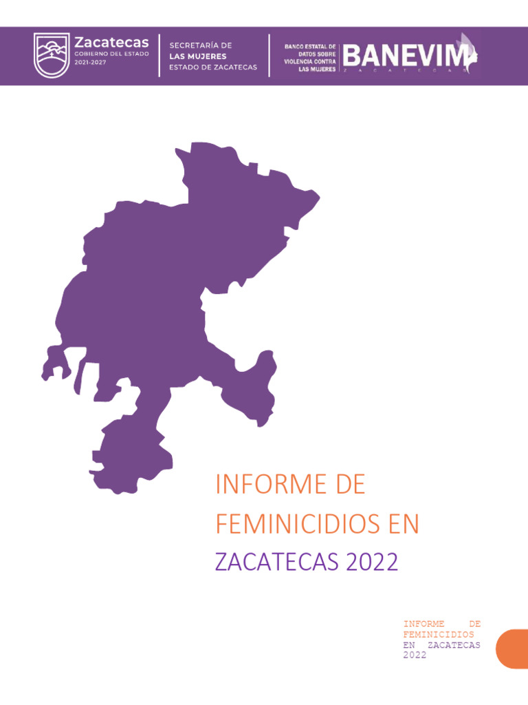 Informe sobre Feminicidios en Zacatecas 2022 | PDF | La violencia ...
