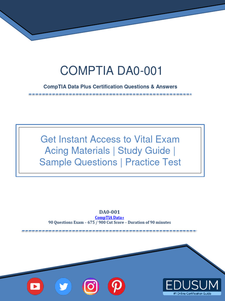 CompTIA DA0 001 Exam Questions and Answers PDF PDF Statistics CompTIA DA0 001 Exam Questions and Answers PDF PDF Statistics