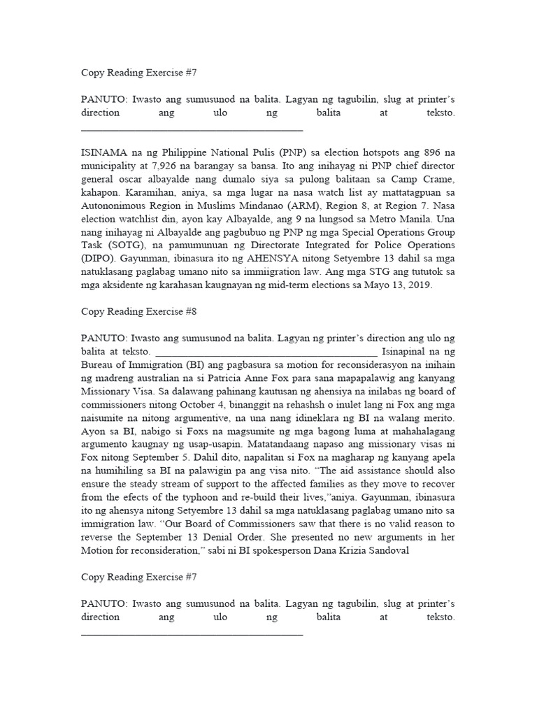 Pag Uulo NG Balita | PDF