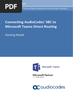 Connecting Audiocodes SBC To Microsoft Teams Direct Routing Hosting Model Configuration Note