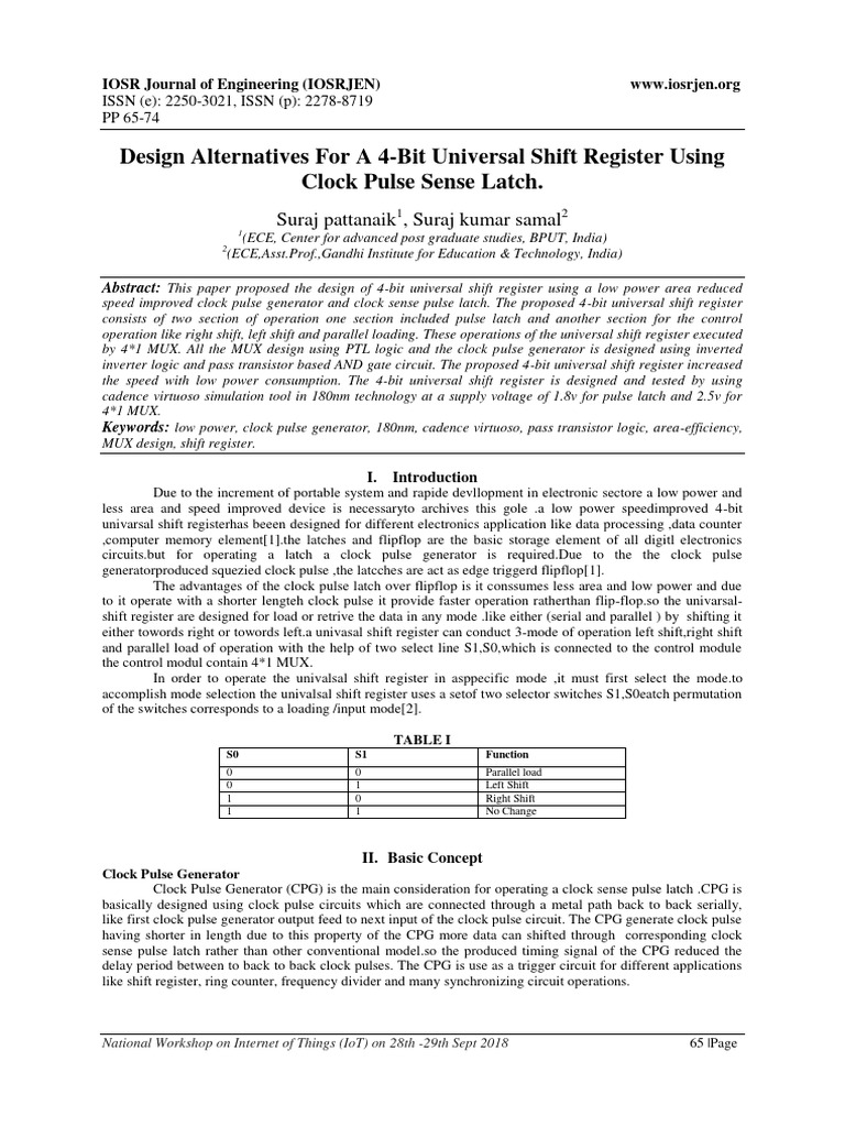 4-Bit Universal Shift Register Design | PDF | Logic Gate | Electronic ...