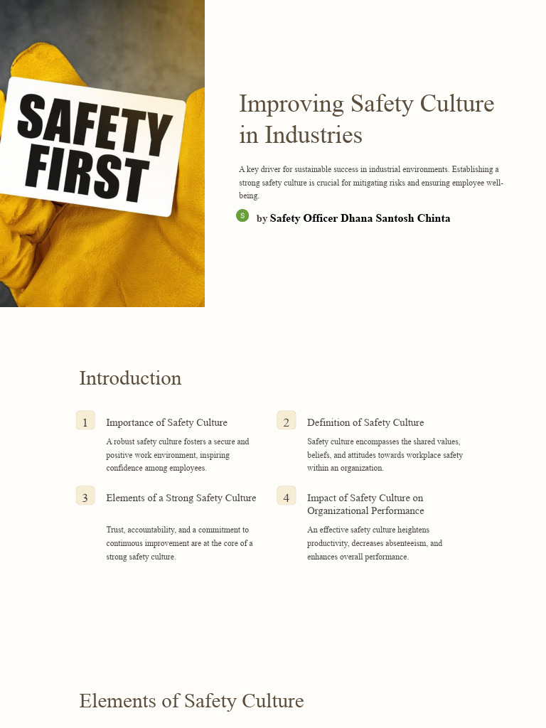 Enhancing Industrial Safety Culture | PDF | Career & Growth