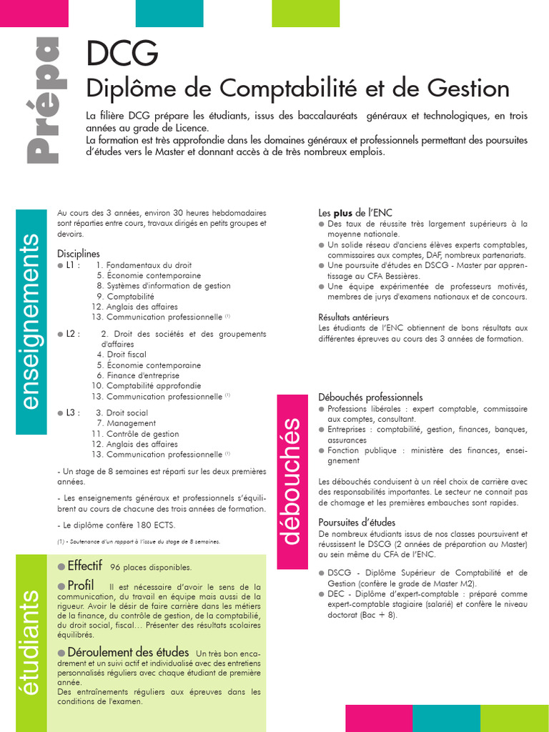 Préparation au DCG à l'ENC Bessières | PDF | Business | Économie