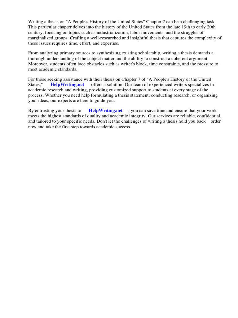 A peoples history of the united states chapter 7 thesis download free