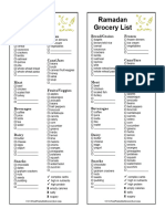 Ramadan Grocery List