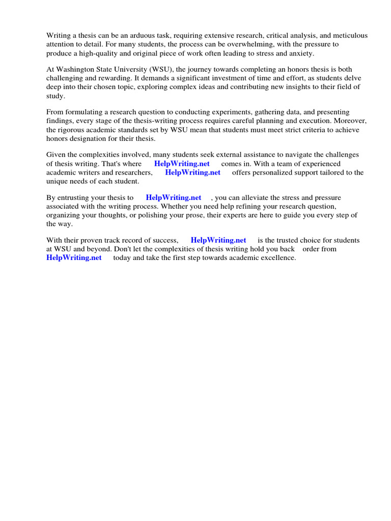 Honors Thesis Wsu Pdf
