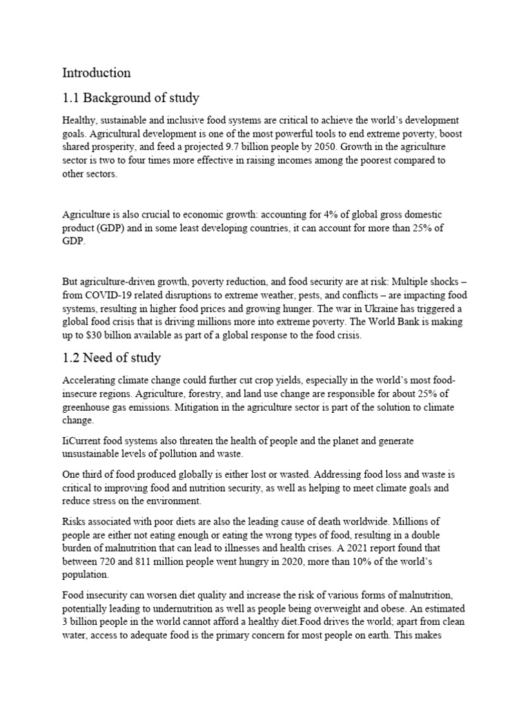 Introduction Of Agriculture Industry Pdf Food Security Agriculture