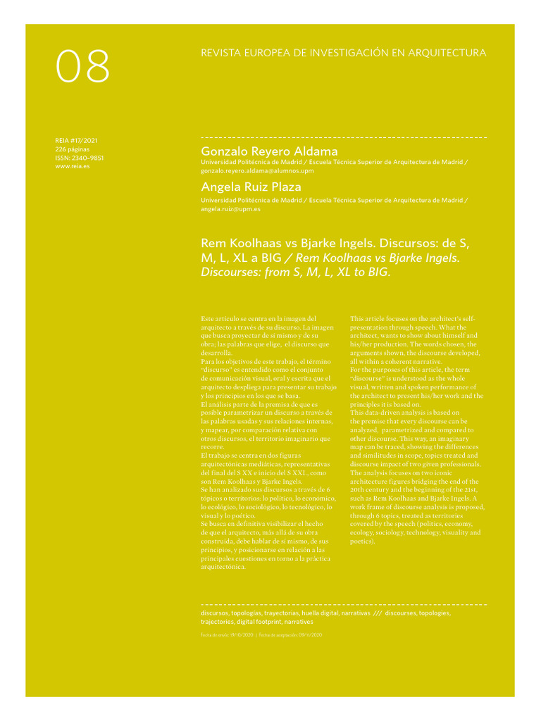 Rem Koolhaas Vs Bjarke Ingels Discursos PDF