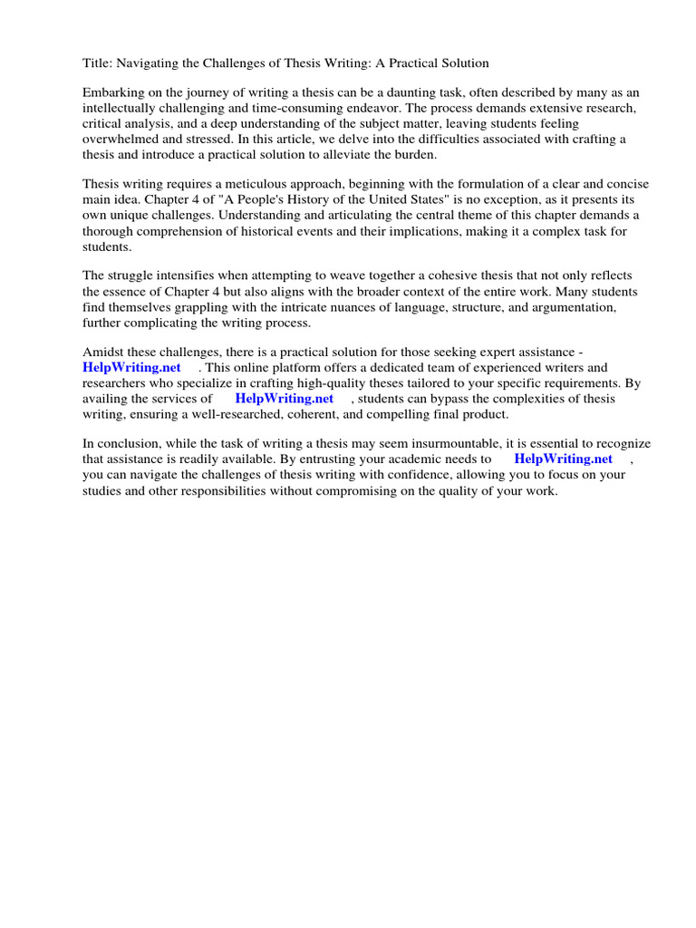 What is the main idea and thesis of chapter 4 of a peoples history of