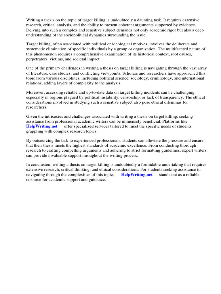 Thesis On Target Killing | PDF | Targeted Killing | Crimes