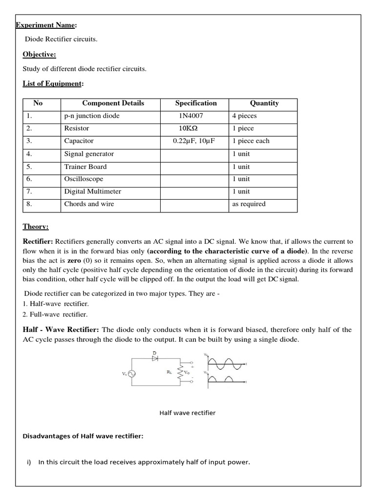 Lab Report 2 PDF Rectifier Amplitude