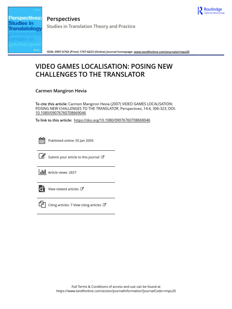 Video Games Localisation Posing New Challenges To The Translator | PDF ...