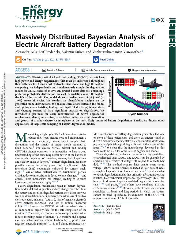 EVTOL Battery Degradation Analysis | PDF | Lithium Ion Battery | Electrode