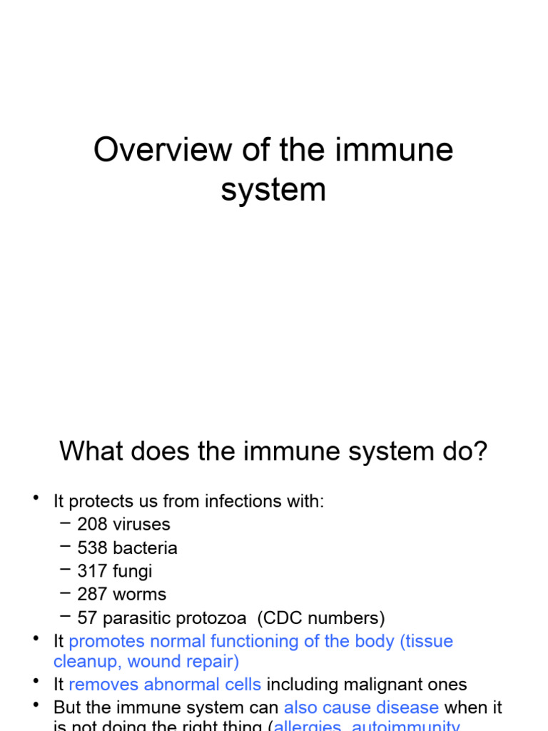 L1 - Overview of The Immune System | PDF | Immune System | Antibody