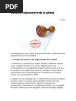 Control y Mejoramiento de La Calidad