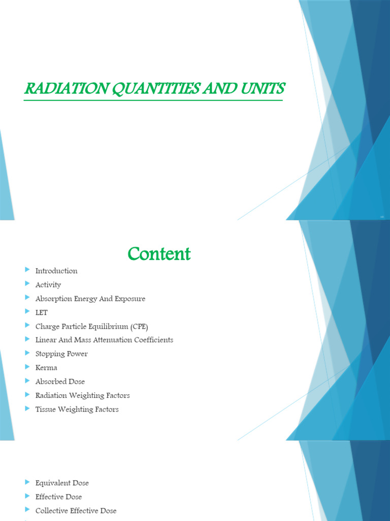 Radiation Quantities And Units Full Pdf Radioactive Decay