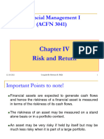 Financial Management I (ACFN 3041) : Risk and Return
