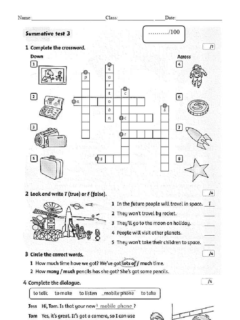Test 3 - Kids 4 | PDF