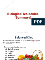 Biology OL - Biological Molecules & Diet