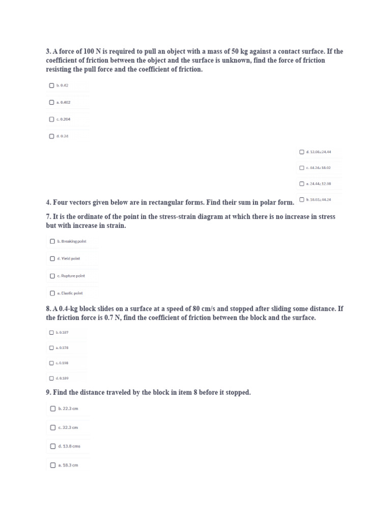 Physics Problems on Forces and Motion | PDF | Force | Voltage