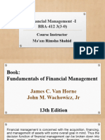 Financial Management -I BBA-412 3(3-0) BS(SE)