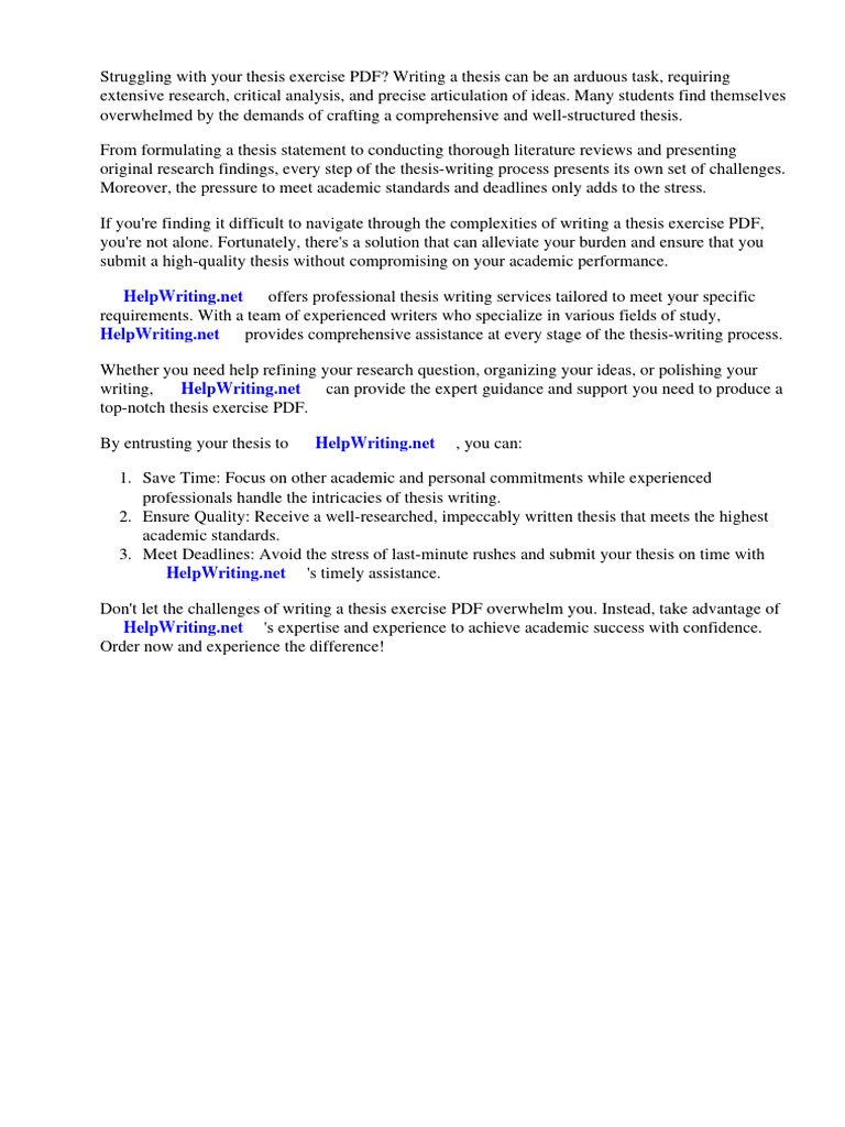 Thesis Exercise Pdf Pdf Essays Thesis