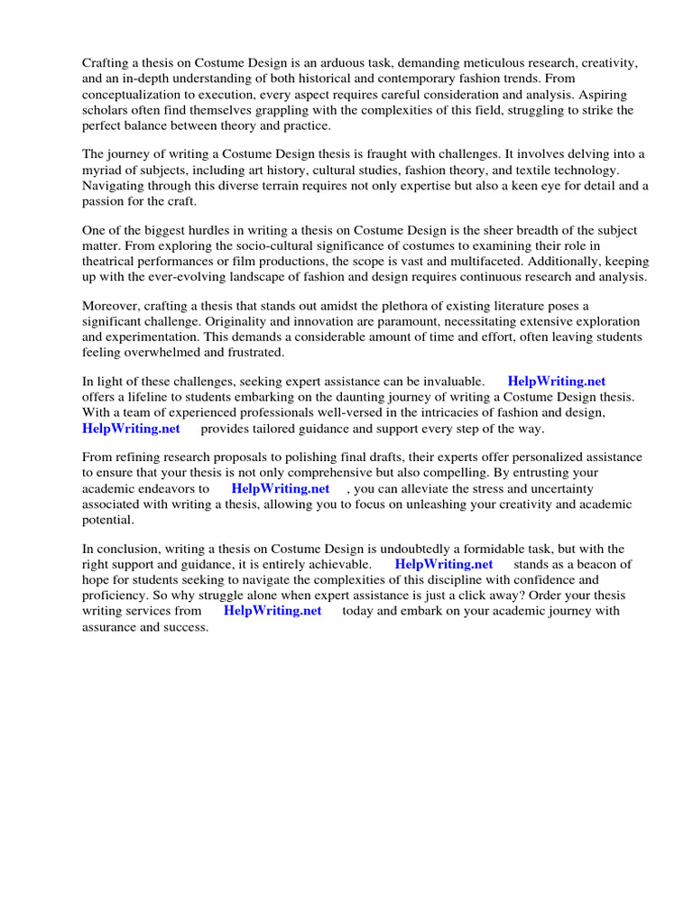 Costume Design Thesis PDF