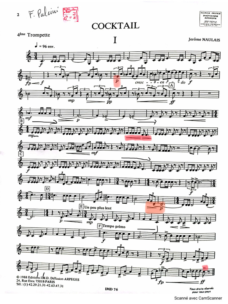 JEROME NAULAIS  Ｊ.ノーレ　カクテル　トランペット　アンサンブル JEROME NAULAIS J.ノーレ カクテル トランペット アンサンブル