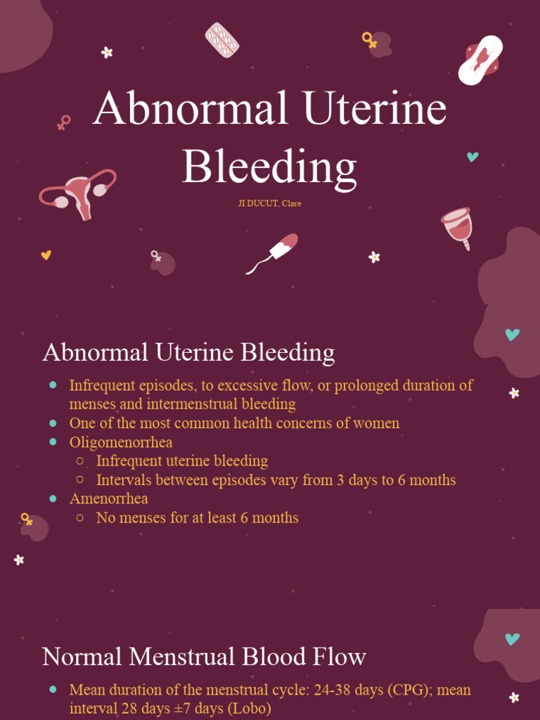 Understanding Abnormal Uterine Bleeding | PDF | Menstruation ...