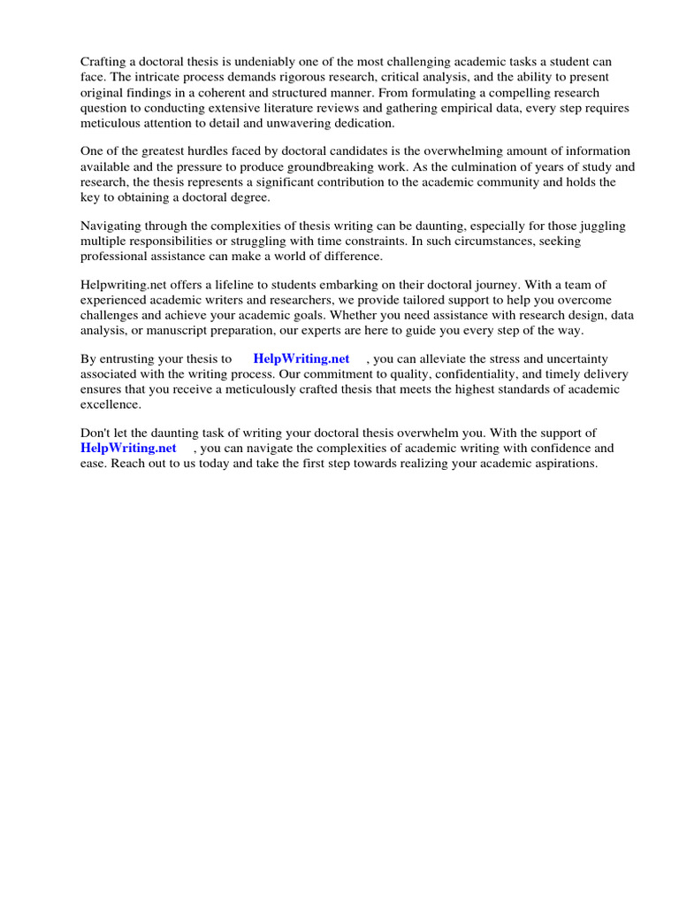 How To Write Your Doctoral Thesis | PDF | Thesis | Shock (Circulatory)