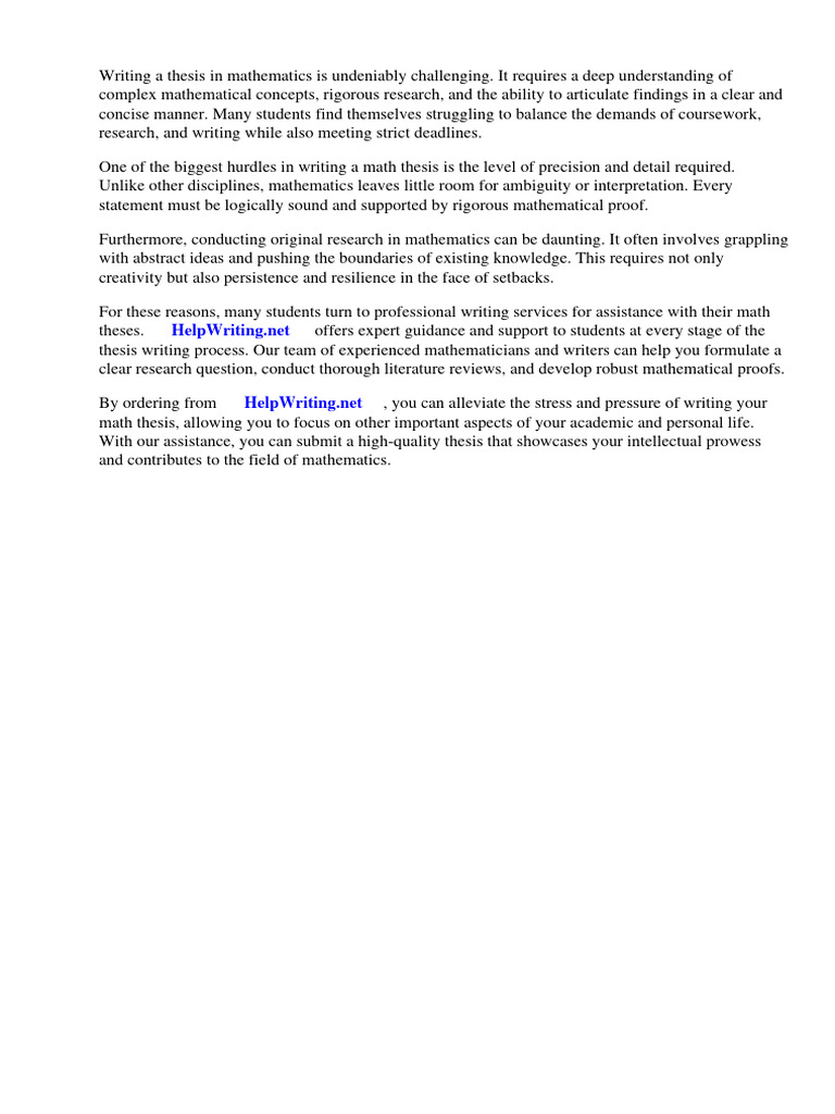 Math Thesis Title | PDF | Thesis | Mathematics